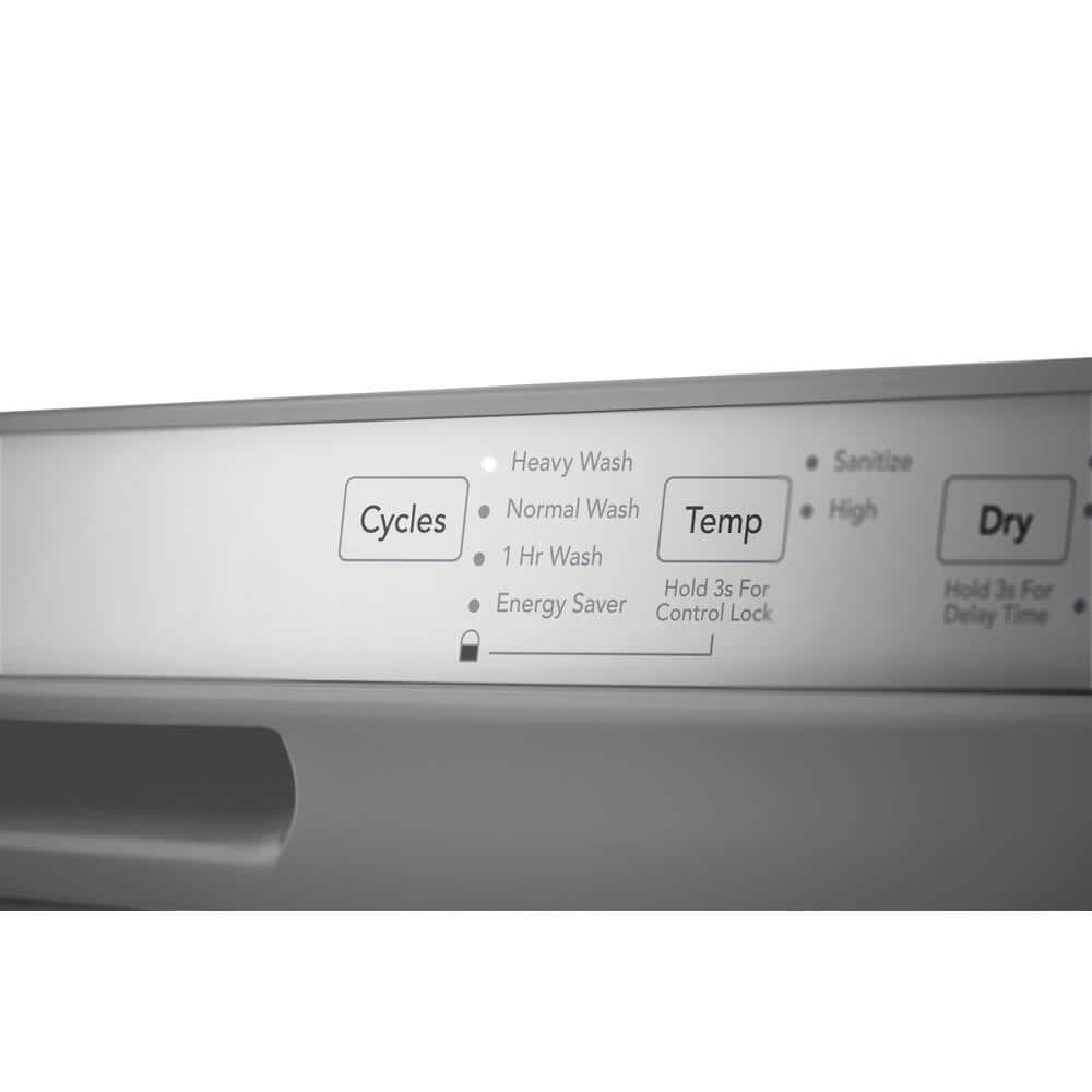 24 in Front Control Built-In Tall Tub Dishwasher in Stainless Steel with 4-cycles and DishSense Sensor Technology