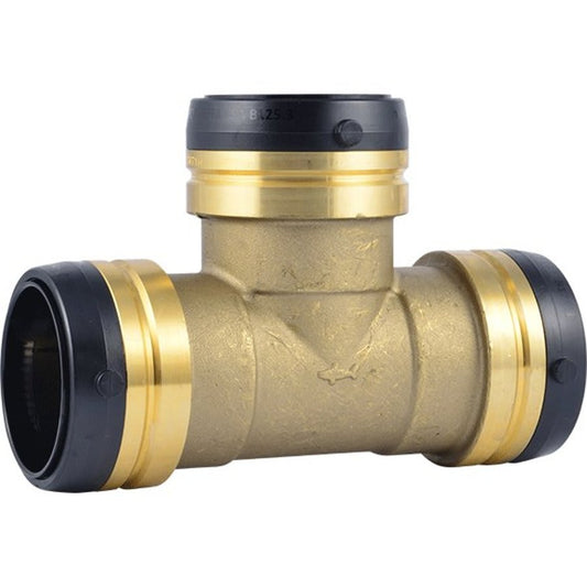 Tee, 2 in, Push, Brass