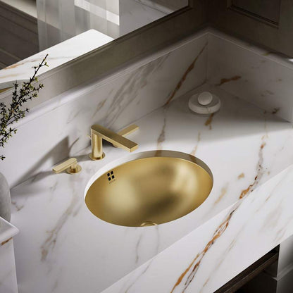 Bachata 16-11/16" Oval Stainless Steel Undermount Bathroom Sink with Overflow