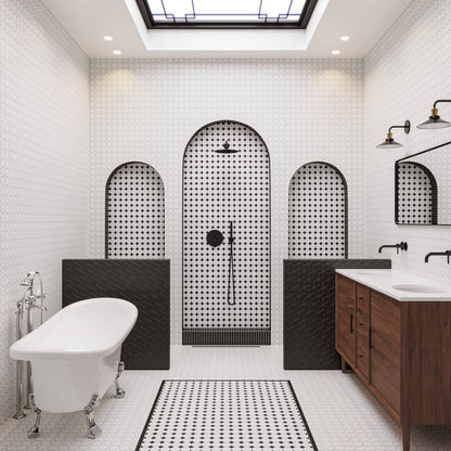 Le Cafe Black 1x6 Straight Stack Mosaic Matte