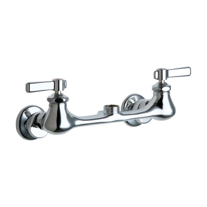 Kitchen Faucet, Wall Mount, ADA, 2 Lever Handle, 2-Hole, Polished Chrome
