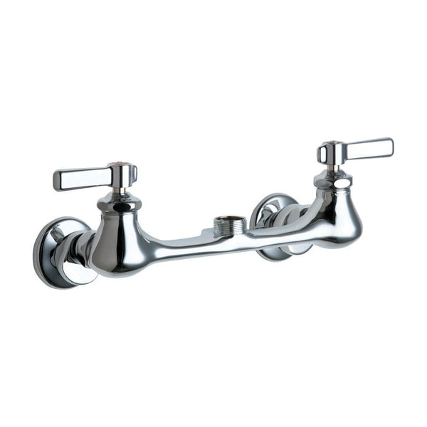 Kitchen Faucet, Wall Mount, ADA, 2 Lever Handle, 2-Hole, Polished Chrome