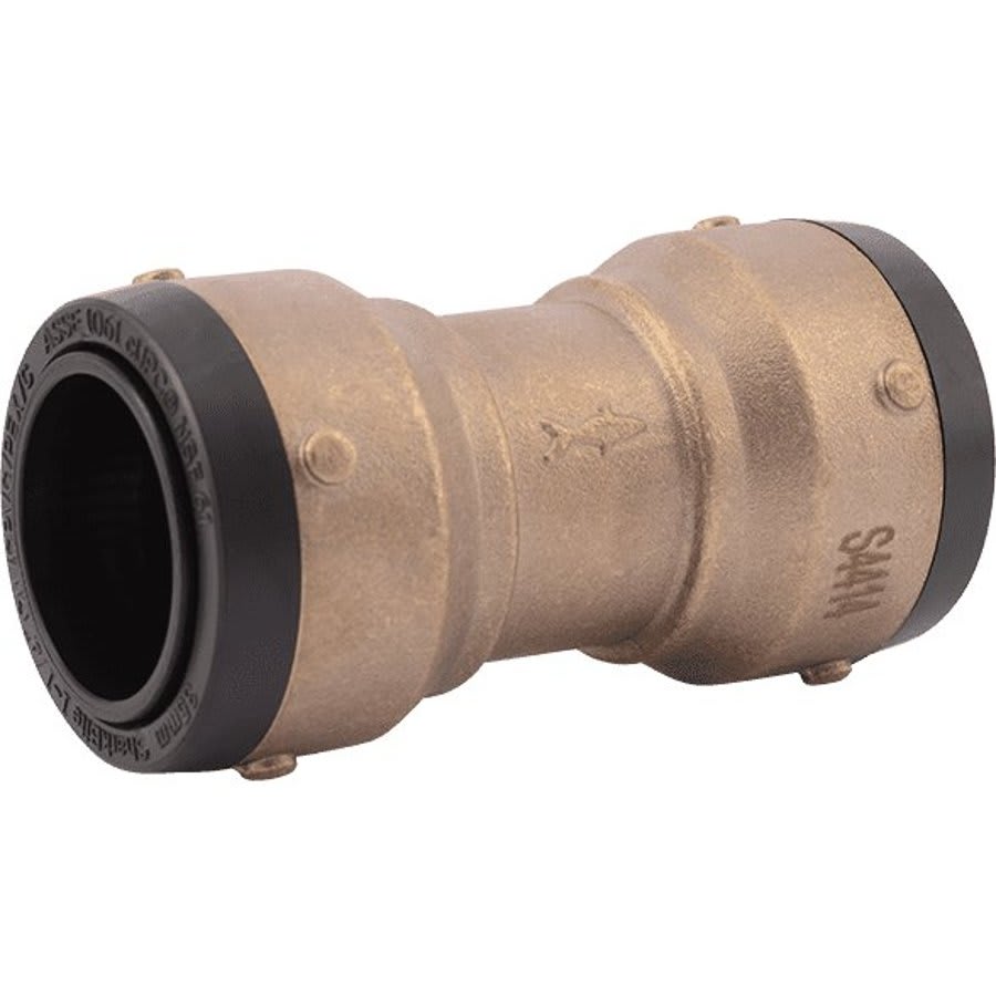 Coupling, 1-1/4 in, Push, Brass