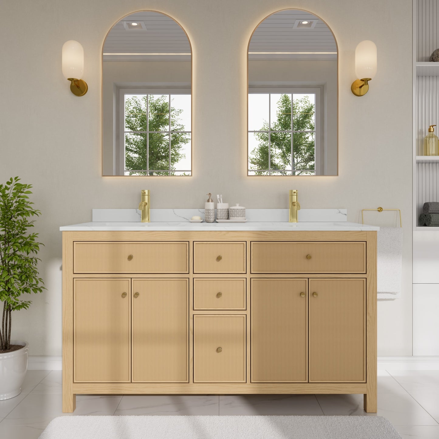 Pendry Double Bathroom Vanity - 60W x 35H x 22D