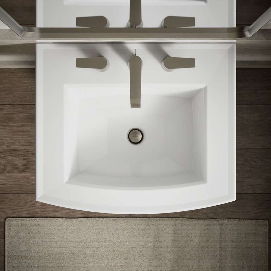 Archer 24" Pedestal Bathroom Sink with 3 Holes Drilled and Overflow
