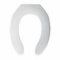 Toilet Seat, Elongated Bowl, Open Front, Less Cover, Plastic, White