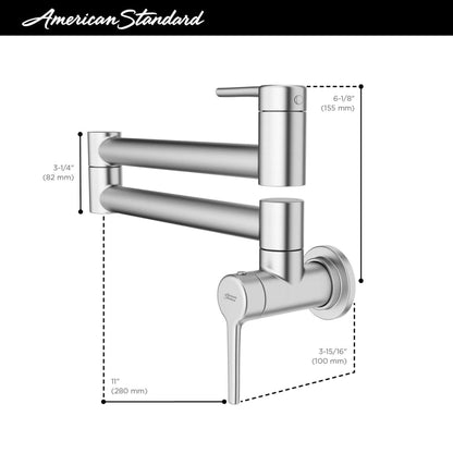 Studio S 4 GPM Wall Mounted Double-Jointed Pot Filler with 22" Spout Reach