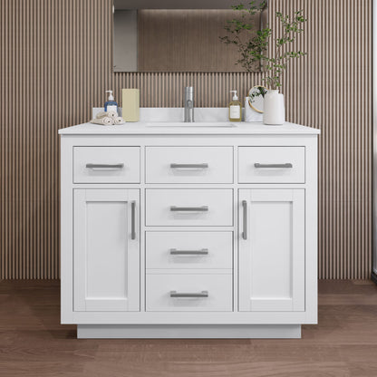 Beckett Single Bathroom Vanity with Toe Kick - 42W x 35H x 22D