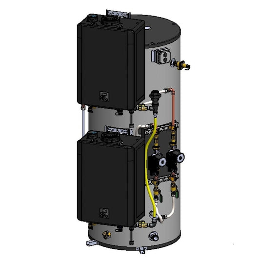 Hybrid Tank/Tankless Water Heater, 119 gal, 398 Kbtu/hr, Natural/Propane