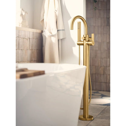 Cia Floor Mounted Tub Filler with Built-In Diverter - Includes Hand Shower