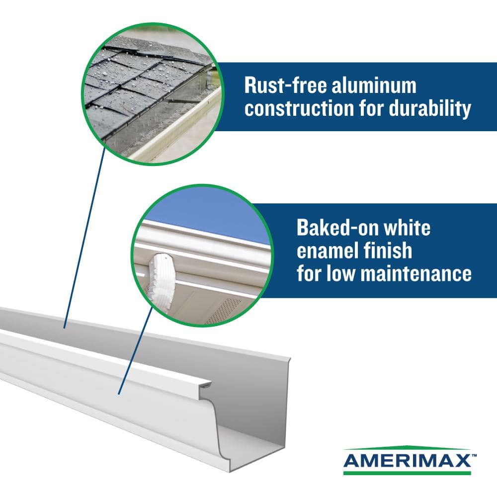 5 in. x 16 ft. White Aluminum K-Style Gutter