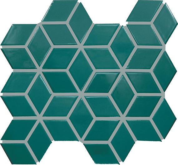 Color Wheel Retro Peacock Chevron 2X3 Glossy