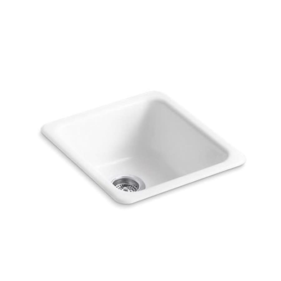 Iron/Tones® Single Bowl Kitchen Sink, Top/Under Mount, 17 x 18-3/4 in, 7-1/2 in Bowl Depth, Cast Iron, White