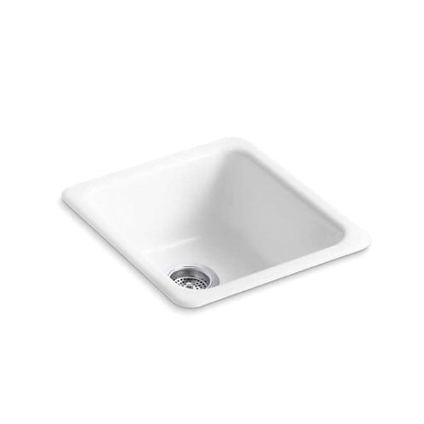 Iron/Tones® Single Bowl Kitchen Sink, Top/Under Mount, 17 x 18-3/4 in, 7-1/2 in Bowl Depth, Cast Iron, White