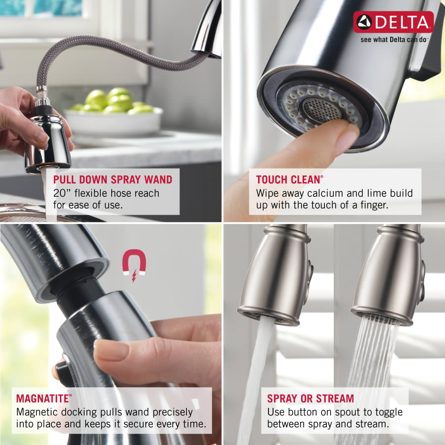 Essa Pull-Down Kitchen Faucet with Magnetic Docking Spray Head - Includes Lifetime Warranty