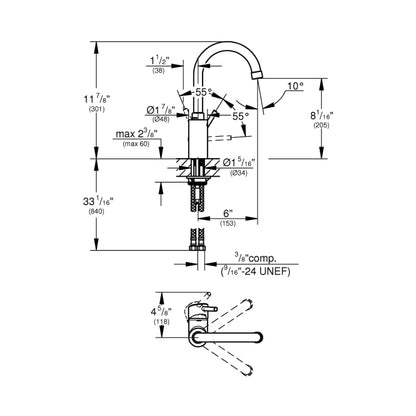 Concetto 1.5 GPM Bar Faucet with SilkMove