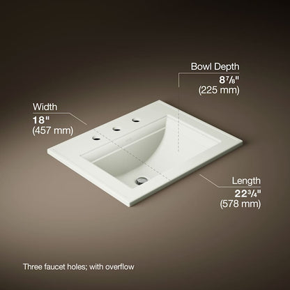 Memoirs Stately 17" Drop In Bathroom Sink with 3 Holes Drilled and Overflow
