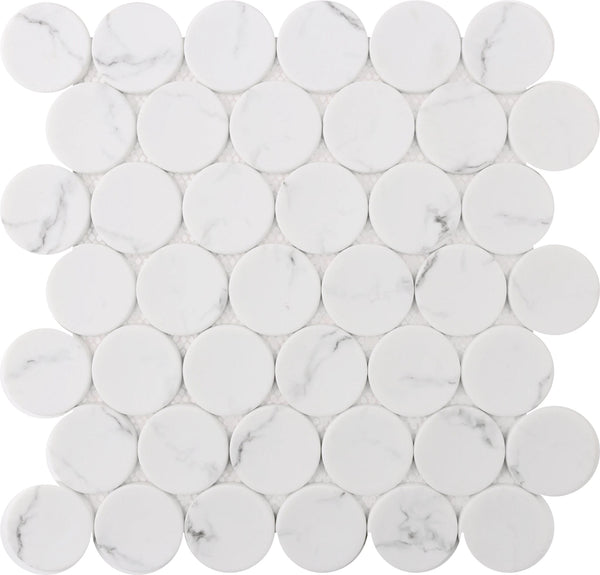 WHITE STATUARY DOTS 12X12 MOSAIC