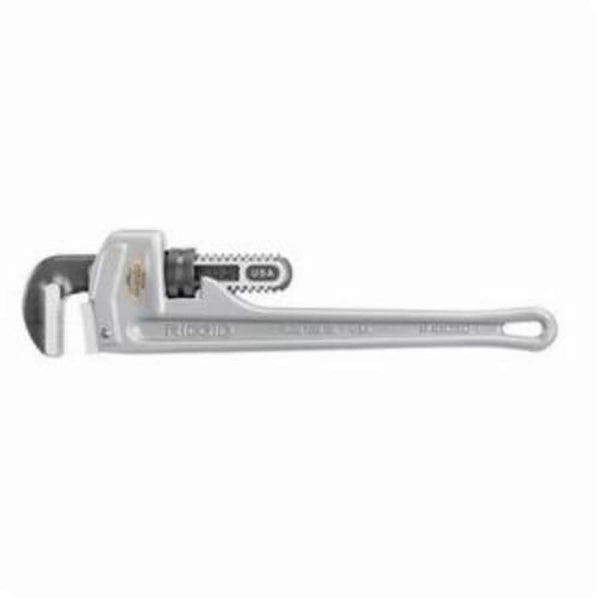 Straight Pipe Wrench, 2 in, Floating Forged Hook Jaw, Aluminum Handle