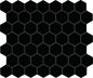 Unglazed Mosaics Black Hexagon 1X1 Matte