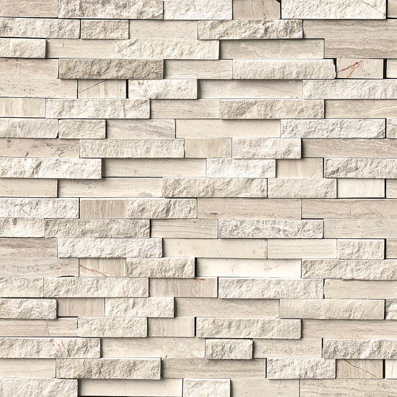 White Quarry Splitface Interlocking Pattern