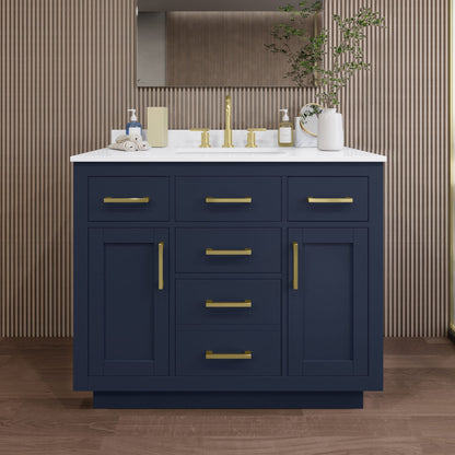 Beckett Single Bathroom Vanity with Toe Kick - 42W x 35H x 22D