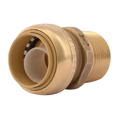 Adapter, 1 in, Push x MNPT, Brass