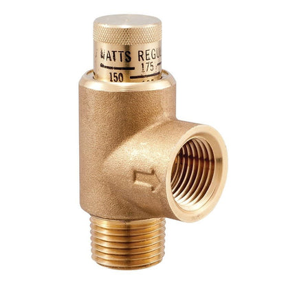 Pressure Relief Valve, 1/2 in, MNPT x FNPT, Brass