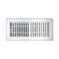 Floor Supply Register, 6 x 14 in, Multi Shutter Damper, Steel, White