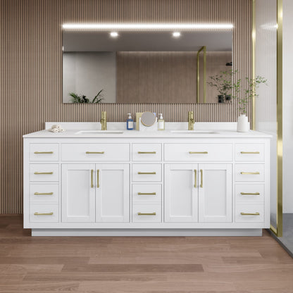 Beckett Double Bathroom Vanity with Toe Kick - 84W x 35H x 22D