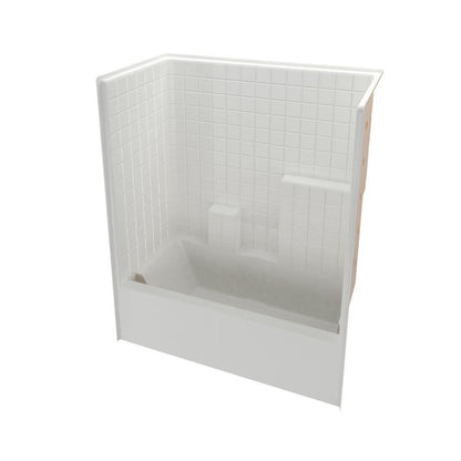 1-Piece Tub & Shower, 72 x 60 in, Right Hand Drain, White