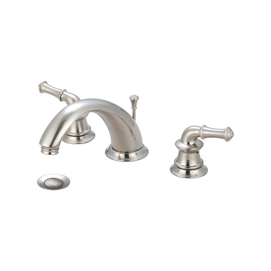 DEL MAR Widespread Lavatory Faucet, ADA, 2 Handle, 3-Hole, 1.2 gpm, PVD Brushed Nickel