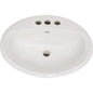 Aqualyn 20-3/8" Drop In Porcelain Bathroom Sink with 3 Holes Drilled at 8" Centers