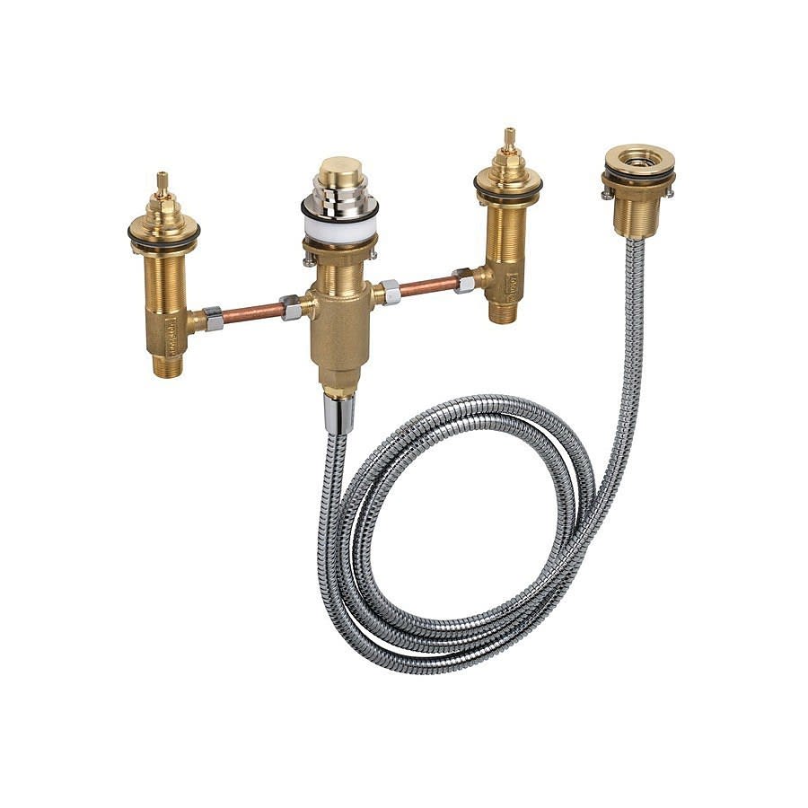 4-Hole Tub Filler, 1/2 in, NPT Inlet x 1/2 in, NPT Outlet, 44 psi, 10 gpm, Metal Body