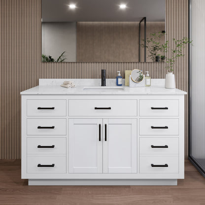 Beckett Single Bathroom Vanity with Toe Kick - 60W x 35H x 22D