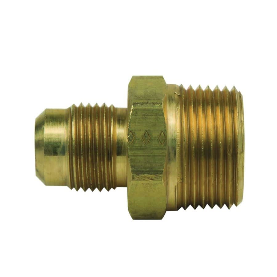 Male Adapter, 1/4 x 3/8 in, Flare x MNPT, Brass, Rough Brass