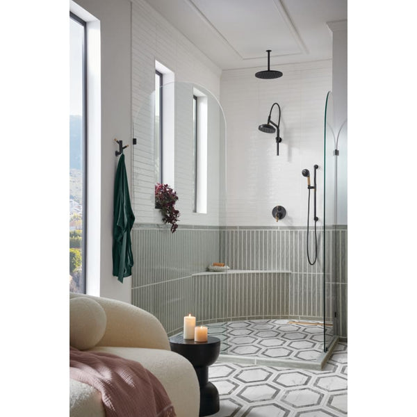 Litze Thermostatic Valve Trim with Integrated Volume Control and 6 Function Diverter for Three Shower Applications - Less Rough-In