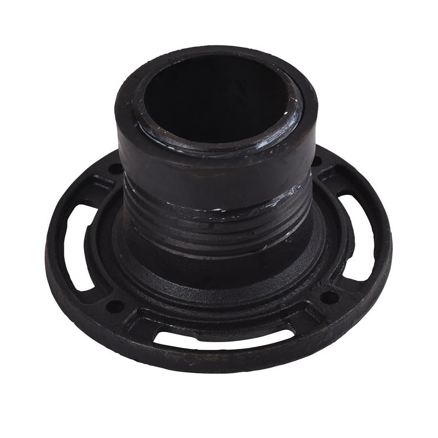 Closet Flange, 4 in, Twist Set, 6-11/16 in OD, Cast Iron, Black