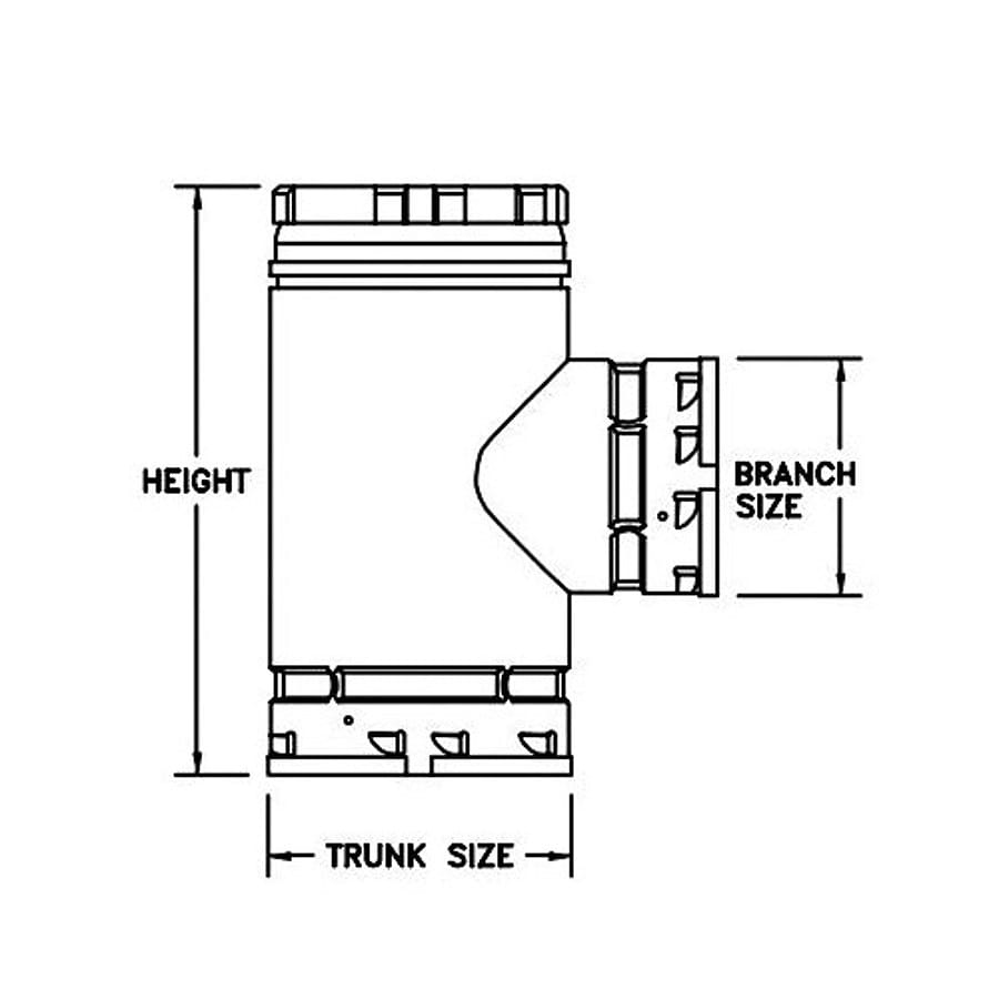 Round Vent Tee, 5 in Dia