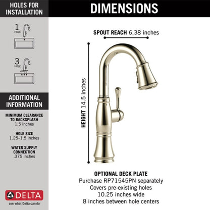 Cassidy Pull-Down Bar/Prep Faucet with Magnetic Docking Spray Head - Includes Lifetime Warranty