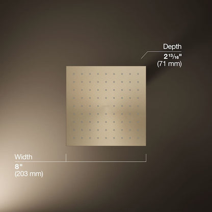 Contemporary Square 8" Single Function 2.5 GPM Rainhead with MasterClean Sprayface and Katalyst Air-Induction Technology