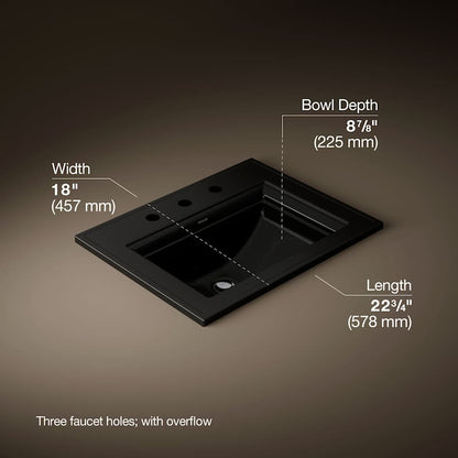 Memoirs Stately 17" Drop In Bathroom Sink with 3 Holes Drilled and Overflow
