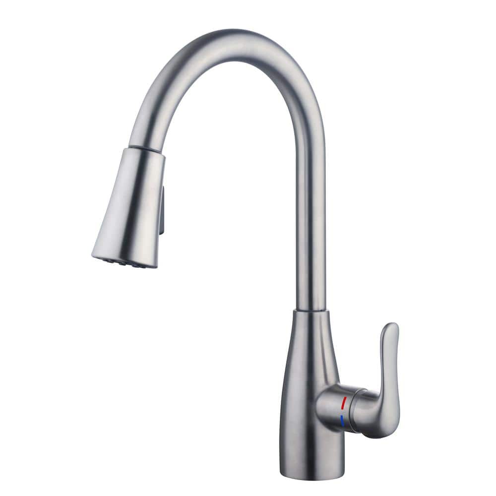 McKenna Single-Handle Pull Down Sprayer Kitchen Faucet in Stainless Steel with TurboSpray and FastMount