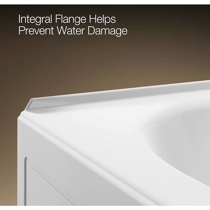Windward Collection 60" Three Wall Alcove Soaking Bath Tub with Right Hand Drain