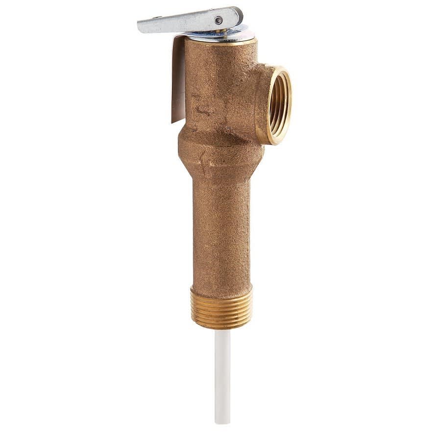 Temperature & Pressure Relief Valve, 3/4 in, MNPT x FNPT, Copper Alloy