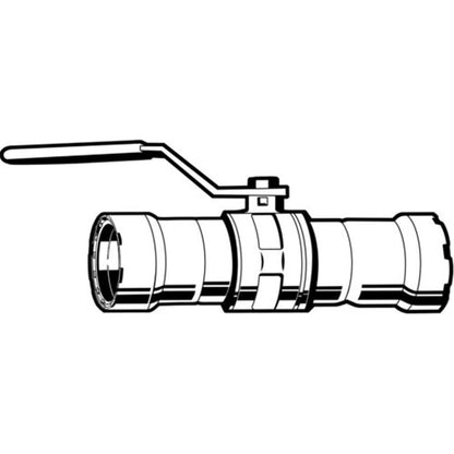 1-Piece Ball Valve, 2 in, Press, Full Port, Stainless Steel Ball, Bronze