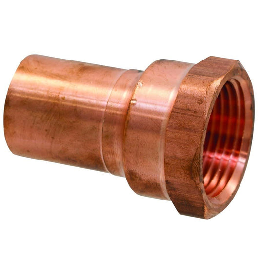 Female Adapter, 3/4 x 1/2 in, Fitting x FNPT, Copper