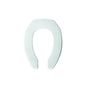 Toilet Seat, Elongated Bowl, Open Front, Less Cover, Plastic, White