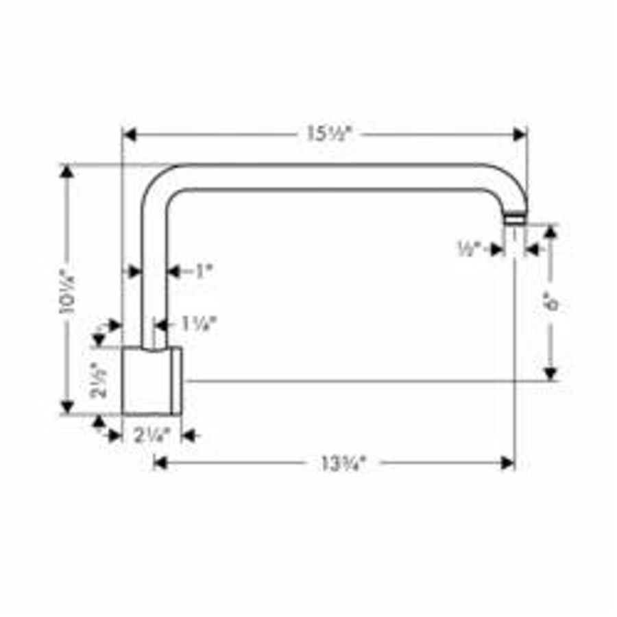 Raindance Shower Arm, Wall Mount, 15 in L, Brushed Nickel