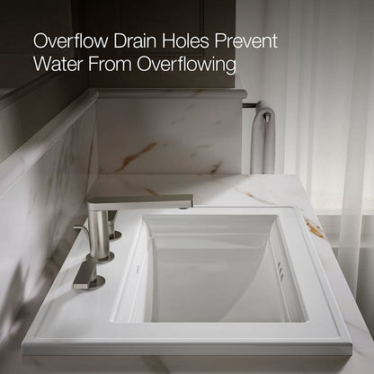 Memoirs Stately 17" Drop In Bathroom Sink with 3 Holes Drilled and Overflow